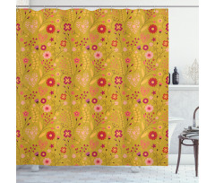 Heart Shapes Foliage Shower Curtain