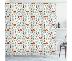 Insects Pattern Ant Bee Shower Curtain