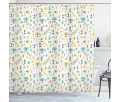 Winged Insects Flowers Shower Curtain