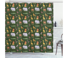 Leopard Elephant Camel Shower Curtain