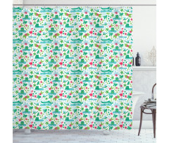 Tropical Animals Pattern Shower Curtain