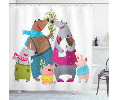 Family Theme Parenthood Shower Curtain