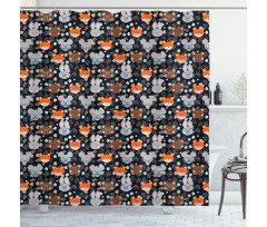 Bunny Fox with Glasses Shower Curtain