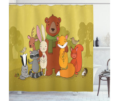 Wild Animals Friends Shower Curtain