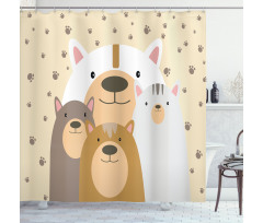 Cartoon Family Portrait Shower Curtain