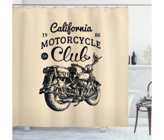 Vintage Chopper Bike Shower Curtain