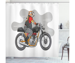 English Bulldog Bike Shower Curtain