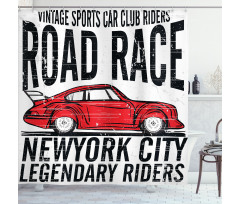 Vintage Sports Race Theme Shower Curtain