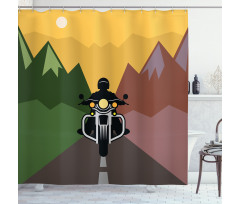Rider in Mountains Shower Curtain