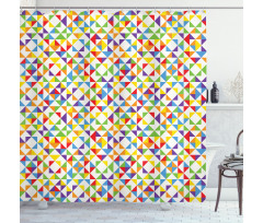 Rainbow Mosaic Tiles Shower Curtain