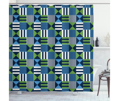 Mosaic Checks Pattern Shower Curtain