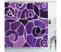 Purple Shaded Spirals Shower Curtain