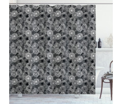 Superimposed Spirals Shower Curtain