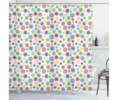 Colorful Simple Spirals Shower Curtain