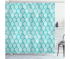 Flat Design Sea Waves Shower Curtain