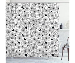 Overlapping Spirals Shower Curtain