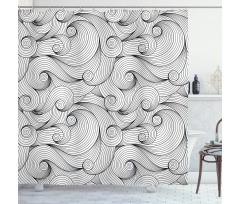 Curled Waves Shower Curtain