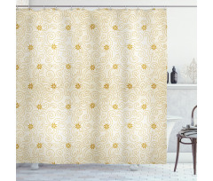 Tiny Flowers Curves Shower Curtain