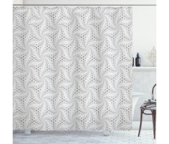 Greyscale Vortex Spots Shower Curtain