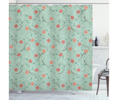 Tender Branches Curly Shower Curtain