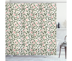 Tangled Stems and Lilies Shower Curtain