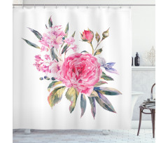 Romantic Roses Bouquet Shower Curtain
