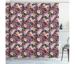 Vibrant Flower Leaves Shower Curtain