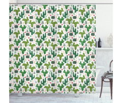 Exotic Succulent Plants Shower Curtain