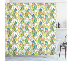 Boho Peacock Feathers Shower Curtain