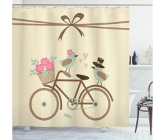 Romantic Bird Couple Shower Curtain