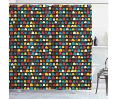 Retro Half Circles Shower Curtain