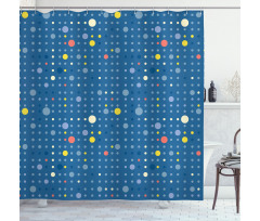 Geometric Circles Dots Shower Curtain