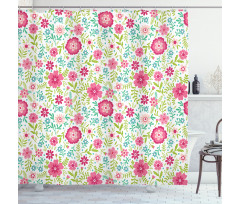 Blossoming Field Fern Leaves Shower Curtain