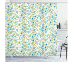 Summer Daisies Vintage Motif Shower Curtain