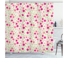 Summer Daisies Pastel Tone Shower Curtain