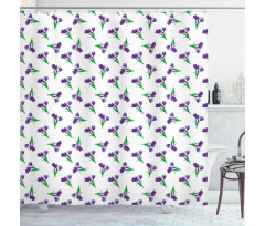 Purple Meadow Flower Posies Shower Curtain