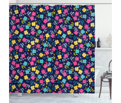 Colorful Summer Blossoms Shower Curtain