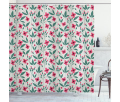 Shabby Iris Field Leaves Shower Curtain