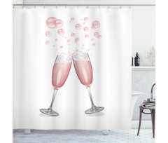 Glasses with Blush Drink Shower Curtain
