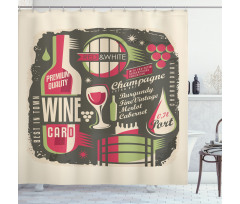 Alcoholic Hard Drinks Bottles Shower Curtain