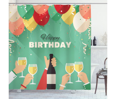Happy Birthday Greeting Shower Curtain
