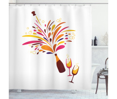 Colorful Champagne Splash Shower Curtain