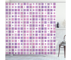 Random Ombre Square Tiles Shower Curtain