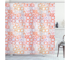 Four-Petal Abstract Flowers Shower Curtain