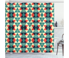 Colorful Grid Retro Style Shower Curtain