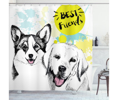 Best Friends Typography Shower Curtain