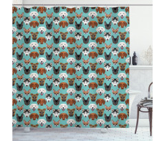 Polygonal Art Different Breeds Shower Curtain