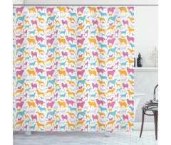 Silhouettes of Various Breeds Shower Curtain