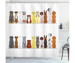 Simplistic Dog Animal Shower Curtain