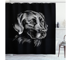 Sketch Art Retriever Puppy Shower Curtain